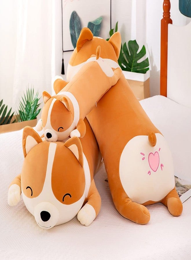 MIAOHAHA Long Plush Corgi Toy Cute Soft Stuffed Animal Corgi Dog Doll Kids Plush Toy Pillow Gift for Kids and Girls(Yellow, 60cm/23.6in) - Image 2